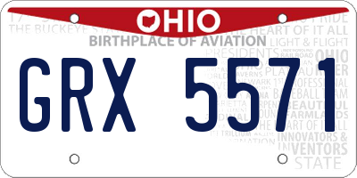 OH license plate GRX5571
