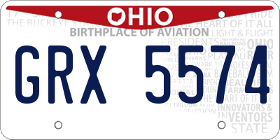 OH license plate GRX5574