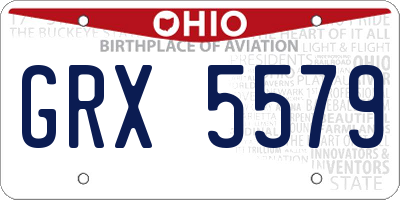 OH license plate GRX5579