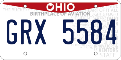 OH license plate GRX5584