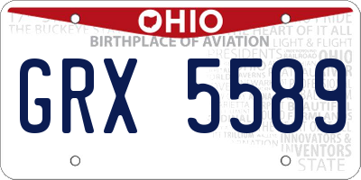 OH license plate GRX5589