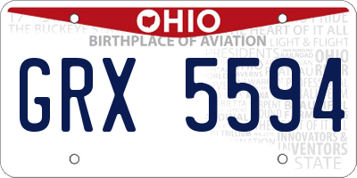 OH license plate GRX5594