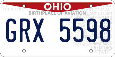 OH license plate GRX5598
