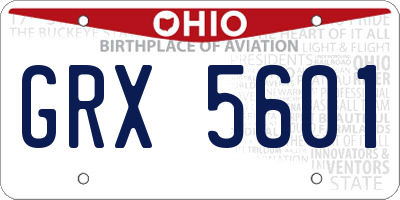 OH license plate GRX5601
