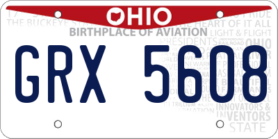 OH license plate GRX5608