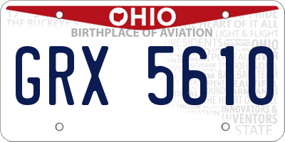 OH license plate GRX5610