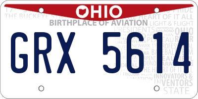 OH license plate GRX5614