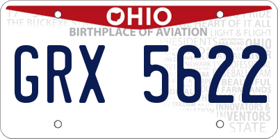 OH license plate GRX5622