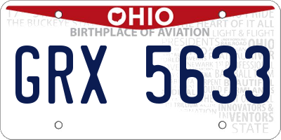 OH license plate GRX5633
