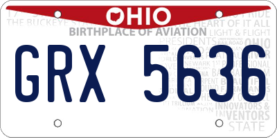 OH license plate GRX5636