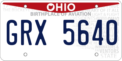 OH license plate GRX5640