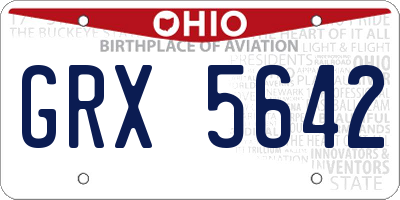 OH license plate GRX5642