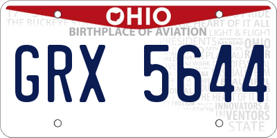 OH license plate GRX5644