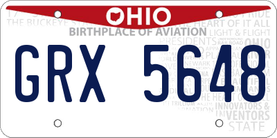 OH license plate GRX5648
