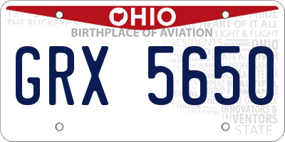 OH license plate GRX5650