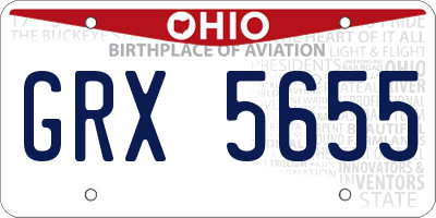 OH license plate GRX5655
