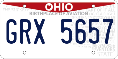 OH license plate GRX5657