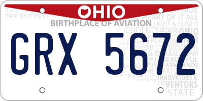 OH license plate GRX5672