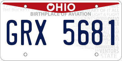 OH license plate GRX5681
