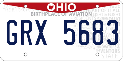 OH license plate GRX5683
