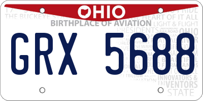 OH license plate GRX5688