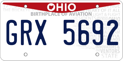 OH license plate GRX5692