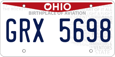 OH license plate GRX5698