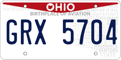OH license plate GRX5704