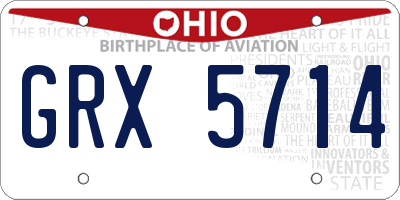 OH license plate GRX5714