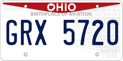 OH license plate GRX5720