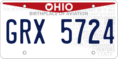 OH license plate GRX5724