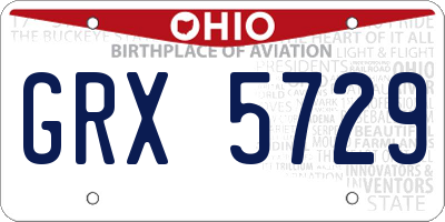 OH license plate GRX5729