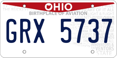 OH license plate GRX5737