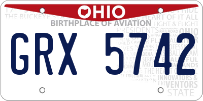 OH license plate GRX5742