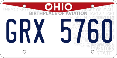 OH license plate GRX5760