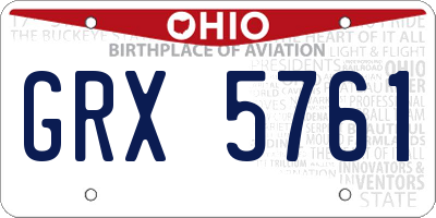 OH license plate GRX5761