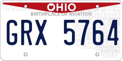 OH license plate GRX5764