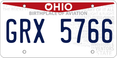 OH license plate GRX5766