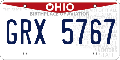 OH license plate GRX5767