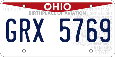 OH license plate GRX5769