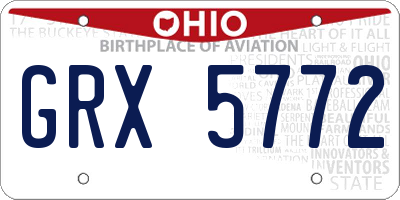 OH license plate GRX5772