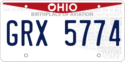OH license plate GRX5774