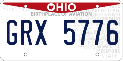 OH license plate GRX5776