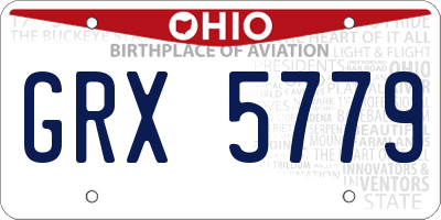 OH license plate GRX5779