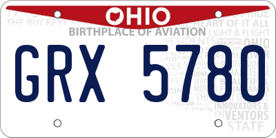 OH license plate GRX5780