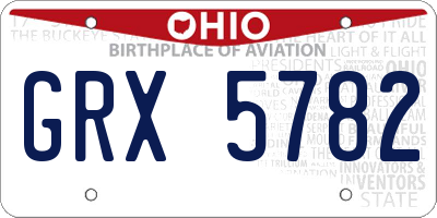 OH license plate GRX5782