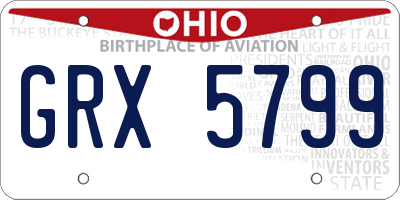 OH license plate GRX5799