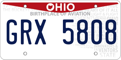 OH license plate GRX5808