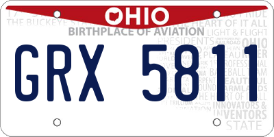 OH license plate GRX5811