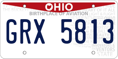 OH license plate GRX5813